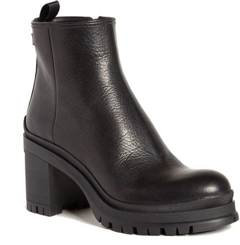 prada lug sole leather bootie|Prada boots for women.